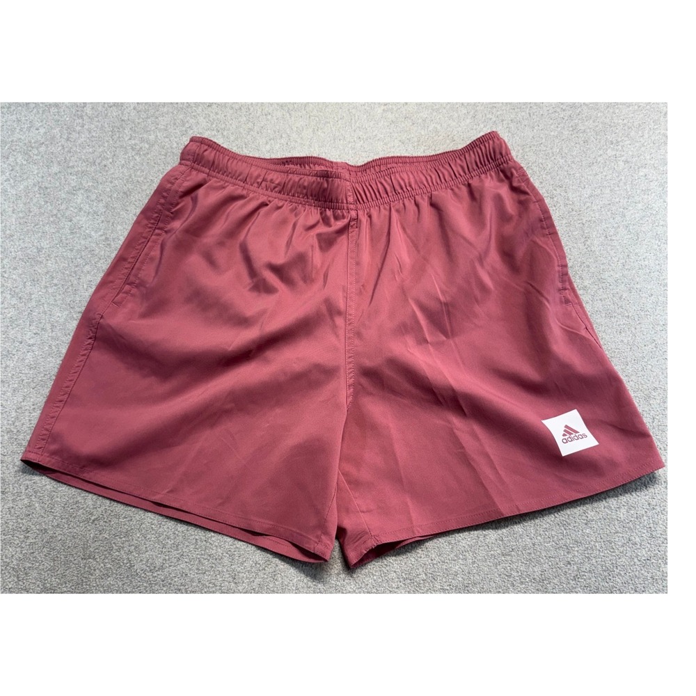 Adidas Athletic Shorts Mens Medium Burgundy Mesh Lined Running Gym Training
